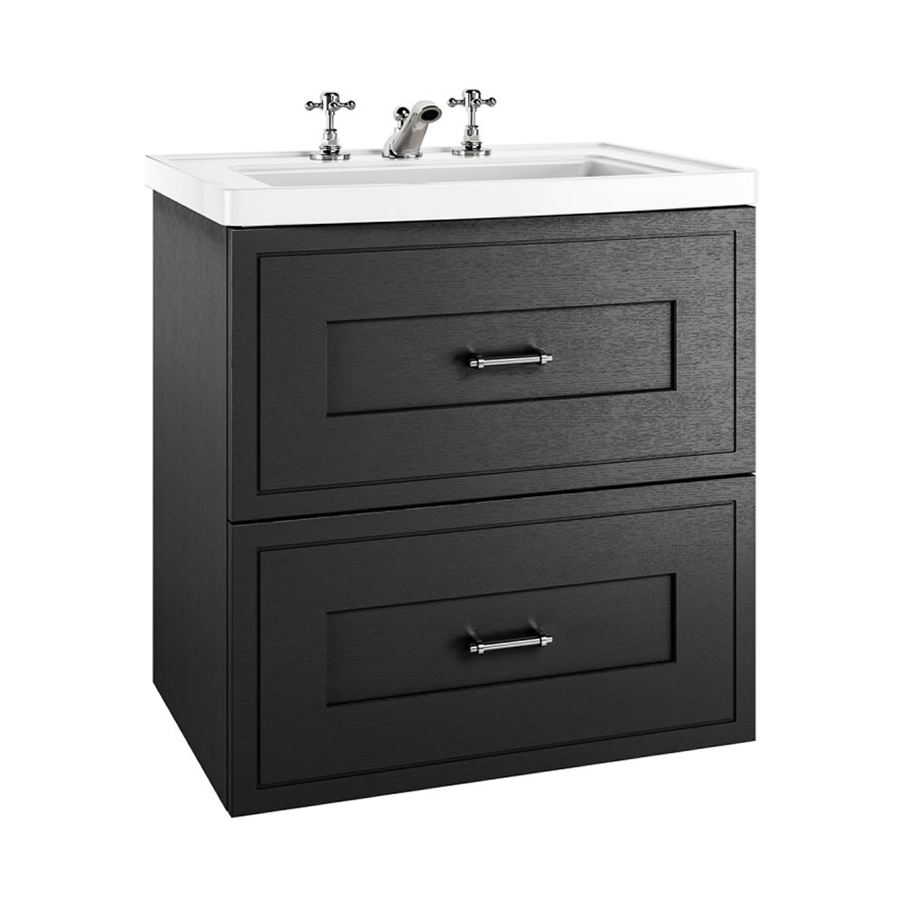 Imperial Fradley Matt Black Wall Hung Vanity Unit & Radcliffe Basin